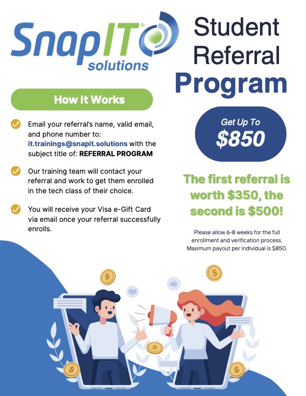 SnapIT Solutions Student Referral Program information